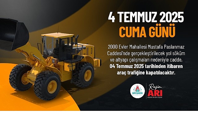 Nevşehir Belediyesi yol söküm, altyapı, üstyapı ve içme suyu hat