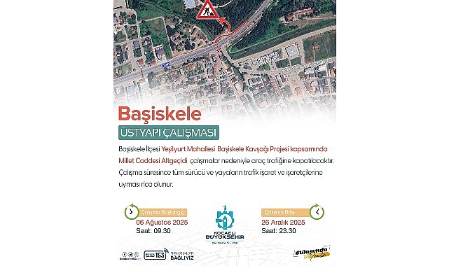 Büyükşehir Belediyesi’nin “Başiskele Kavşağı Koridor Projesi” kapsamında Başislele ilçesi Yeşilyurt