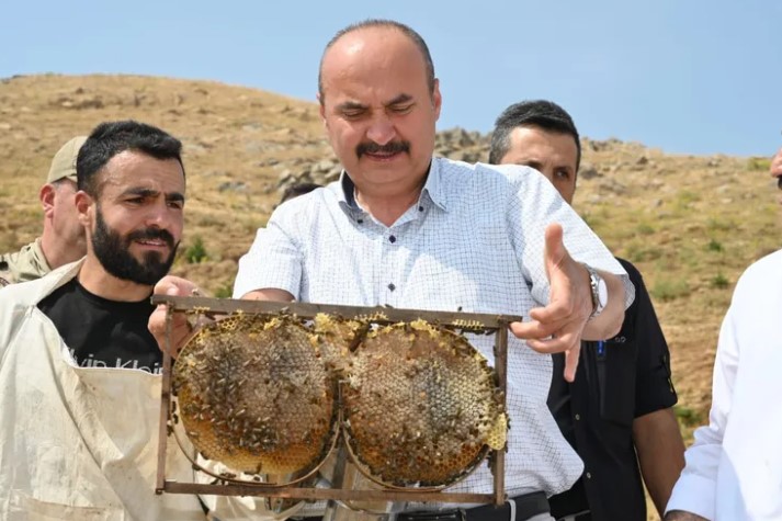 Batman’ın Sason ilçesine bağlı Topluca Köyü Cöbet Yaylası’nda bal hasadı