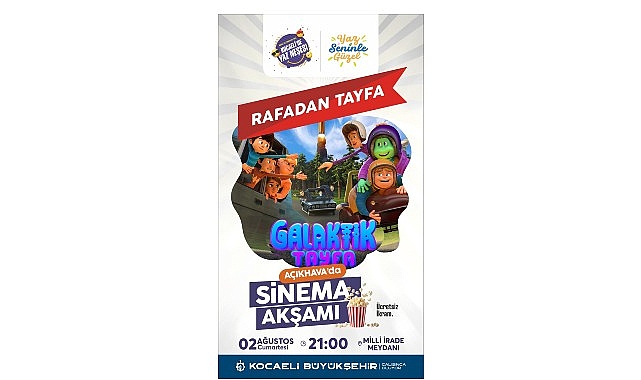 Kocaeli Büyükşehir Belediyesi’nin “Açık Havada Sinema Keyfi” etkinliği Ağustos ayında