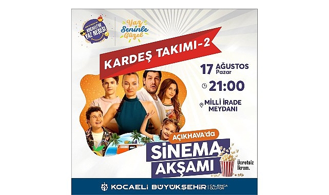 Büyükşehir Belediyesi, Milli İrade Meydanı’nda düzenlediği açık havada sinema keyfini