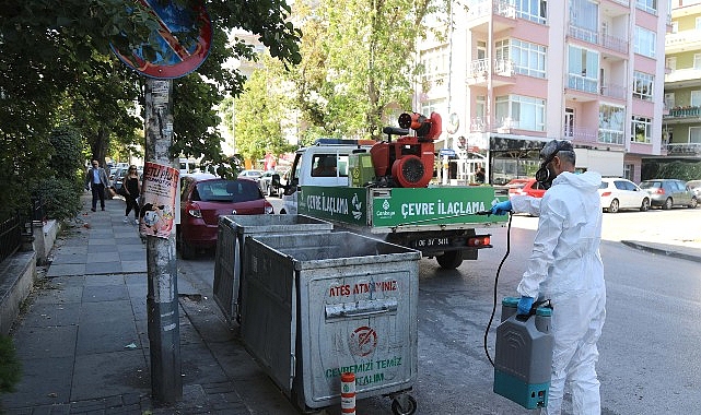 Çankaya Belediyesi, 123 mahallede yıl boyunca sürdürdüğü ilaçlama çalışmaları kapsamında