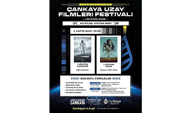Çankaya Belediyesi’nin düzenlediği Uzay Filmleri Festivali 2 Ağustos Cumartesi başlıyor.