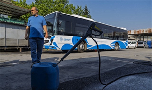 İzmir Büyükşehir Belediyesi ESHOT Genel Müdürlüğü, otobüs yıkamada kullanılan suyu