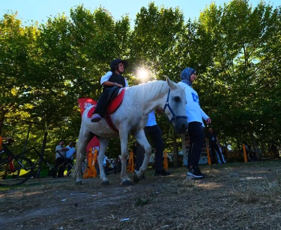 Sakarya Kültür Sanat Festivali kapsamında gerçekleştirilen ‘Pony Atlar’ etkinliğinde çocuklar