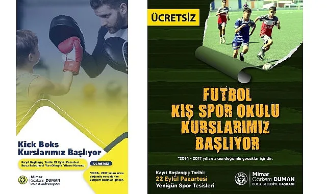 Buca Belediyesi yeni dönemde açacağı ücretsiz kick boks ve futbol