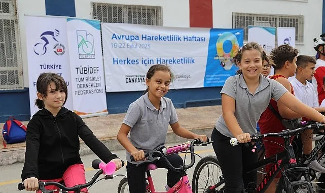 Çankayalı çocuklar, Avrupa Hareketlilik Haftası kapsamında bisiklet yarışı ile farkındalık