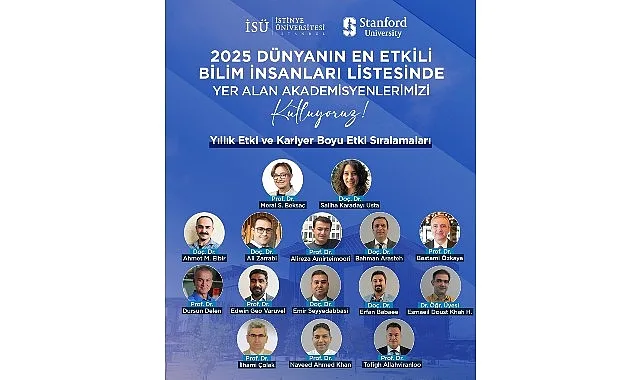 İstinye Üniversitesi’nden 15 akademisyen, Stanford Üniversitesi’nin 2025 yılında yayımladığı “Dünyanın