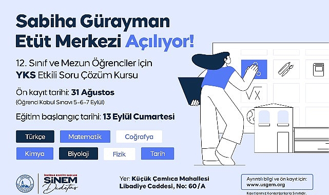 Üsküdar Belediyesi tarafından üniversite sınavlarına hazırlanan gençlere yönelik faaliyete alınan