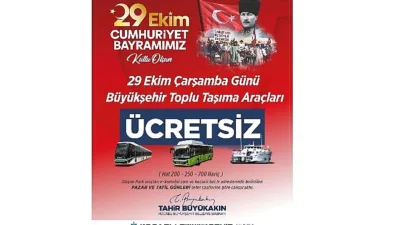 Kocaeli Büyükşehir Belediyesi, 29 Ekim Cumhuriyet Bayramı’nda otobüs, tramvay ve