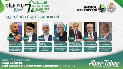 İnegöl Belediyesi’nin Aile Hayatı İyileştirme Derneği iş birliğinde düzenlediği “Aile