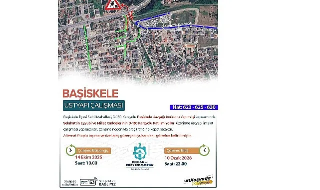 Kocaeli Büyükşehir Belediyesi, Başiskele’de D-130 Karayolu üzerindeki kavşak projesi kapsamında