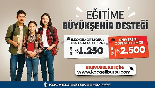 Kocaeli Büyükşehir Belediyesi tarafından, 2025–2026 eğitim öğretim yılı için sağlanacak