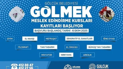 Gölcük Belediyesi Meslek Edindirme Kursları (GÖLMEK) için yeni dönem kayıtları