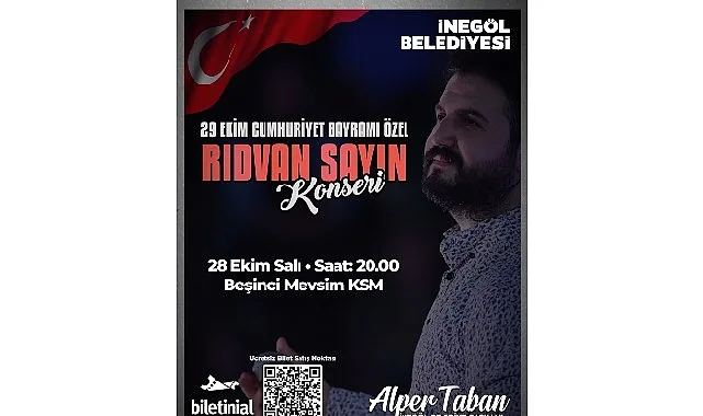 İnegöl Belediyesi, 29 Ekim Cumhuriyet Bayramı kutlamaları kapsamında Rıdvan Sayın’ın