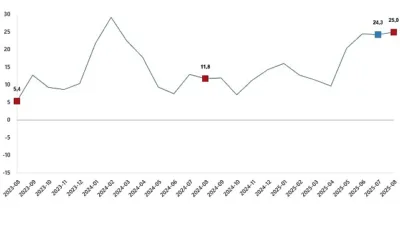 İnşaat üretimi yıllık %25,0 arttı