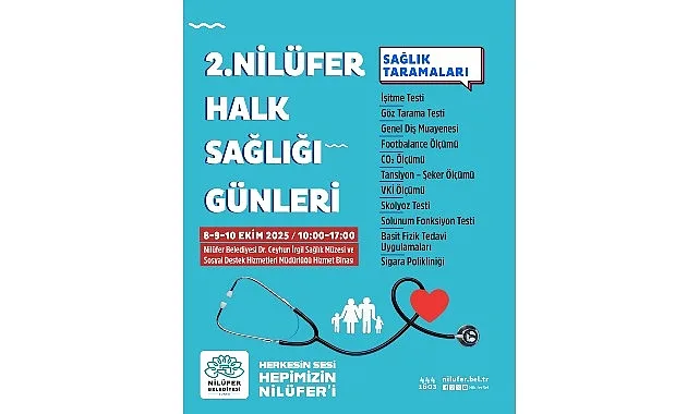 Nilüfer Belediyesi, 8-10 Ekim tarihlerinde 2. Nilüfer Halk Sağlığı Günleri’ni