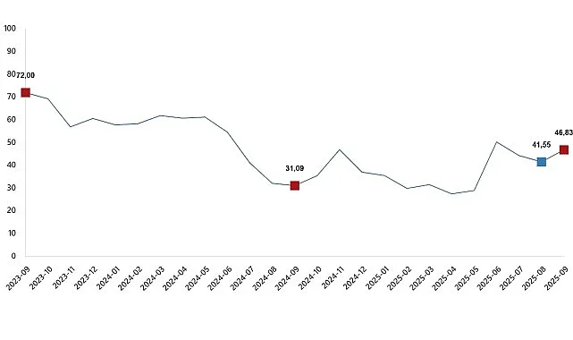 Tarım ürünleri üretici fiyat endeksi (Tarım-ÜFE) yıllık %46,83 arttı, aylık