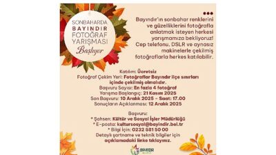 Bayındır Belediyesi, ilçenin sonbahar güzelliklerini fotoğraf karelerine taşımak amacıyla “Sonbaharda