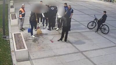 İnegöl Belediyesi, kamusal alanda çekirdek yiyerek çöplerini yere atan kişileri