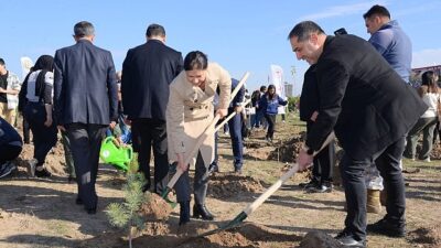 11 Kasım Milli Ağaçlandırma Günü dolayısıyla Kahramankazan Devlet Hastanesi bahçesinde
