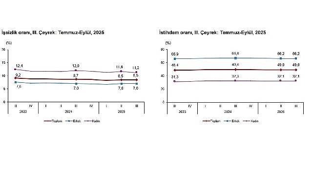 Mevsim etkisinden arındırılmış işsizlik oranı %8,5 seviyesinde gerçekleşti