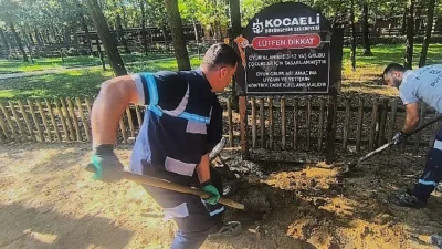 Kocaeli Büyükşehir Belediyesi, Ormanya’daki çocuk oyun alanlarında rutin kontrol ve