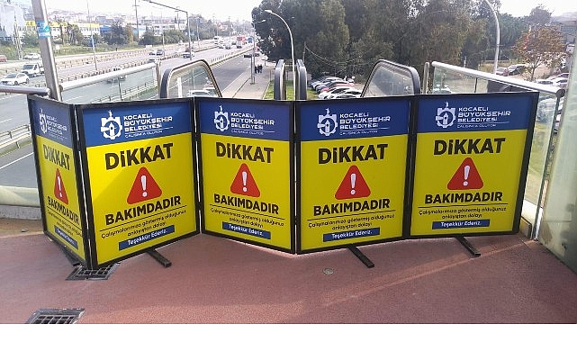 Kocaeli Büyükşehir Belediyesi, kent genelindeki yürüyen merdivenlerin periyodik bakım ve