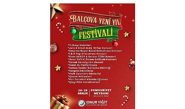 Balçova Belediyesi tarafından düzenlenen Balçova Yeni Yıl Festivali düzenliyor. Festival