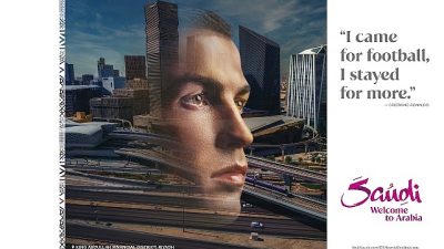 Suudi Arabistan’ın küresel marka elçisi Cristiano Ronaldo’nun yer aldığı “Futbol