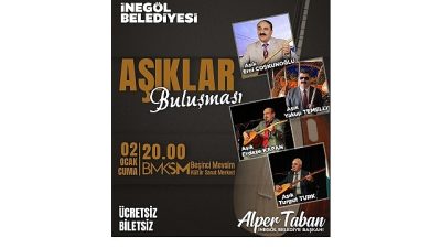 İnegöl Belediyesi, yeni yılın ilk kültür sanat organizasyonunda Aşık Buluşmasına