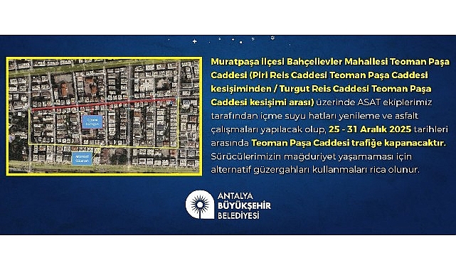 Antalya Büyükşehir Belediyesi ASAT Genel Müdürlüğü’nün altyapı ve asfalt çalışmaları