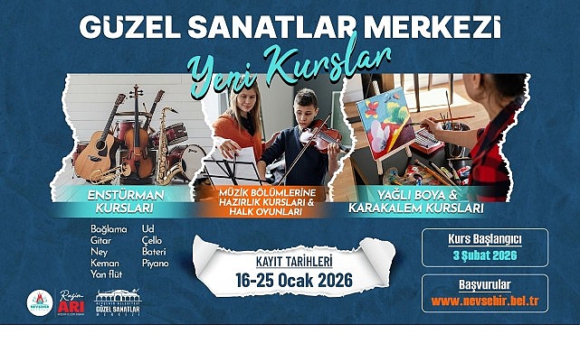 Nevşehir Belediyesi Güzel Sanatlar Merkezi’nde, çocuk ve gençler için yeni