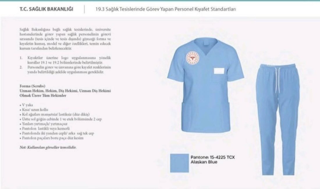 Sağlık Bakanlığı'nın kıyafet standartlarında, 'mavi renk önlük' zorunluluğu getirmesi hekimlerin