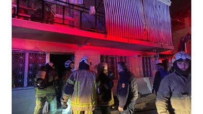 İzmir’in Buca ilçesinde 4 katlı bir binanın zemin katında çıkan