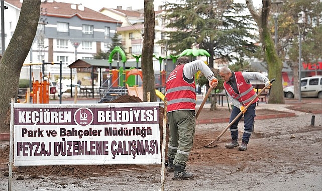 Keçiören Belediyesi, ilçe genelinde park, bahçe ve yeşil alanlarda yürüttüğü