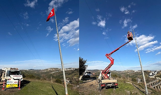 Kocaeli Büyükşehir Belediyesi, İzmit Serdar Mahallesi’nde yıpranan ve halatı kopan