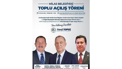 Milas Belediyesi tarafından yapımı tamamlanan çalışmaların toplu açılış töreni gerçekleştirilecek.