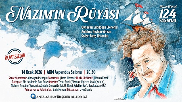 Türk şiirinin evrensel sesi Nâzım Hikmet, doğumunun 124. yılında Antalya