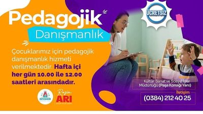Nevşehir Belediyesi tarafından çocuklara yönelik Pedagojik Danışmanlık Hizmeti verileceği bildirildi.