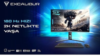 Yeni Excalibur monitör, modern ve kullanıcı odaklı tasarımıyla öne çıkıyor.