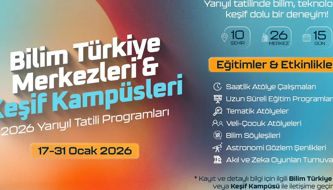 Bilim ve teknolojiye ilgi duyan çocuklar ile gençler, 2026 yarıyıl