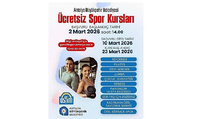 Antalya Büyükşehir Belediyesi'nin ücretsiz spor imkânı sunduğu Antalya Spor ve