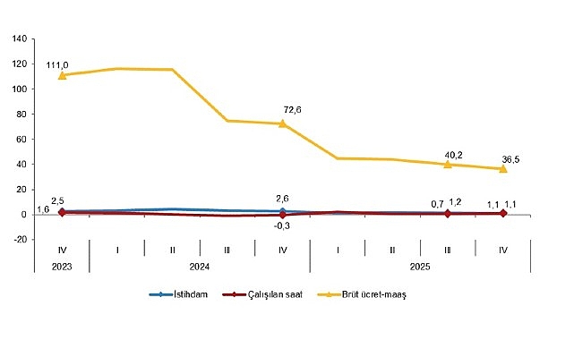 İstihdam endeksi yıllık %1,1 arttı