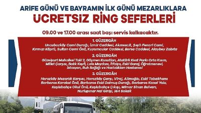 Manisa Büyükşehir Belediyesi, Arife günü ve Ramazan Bayramı’nın 1. gününde