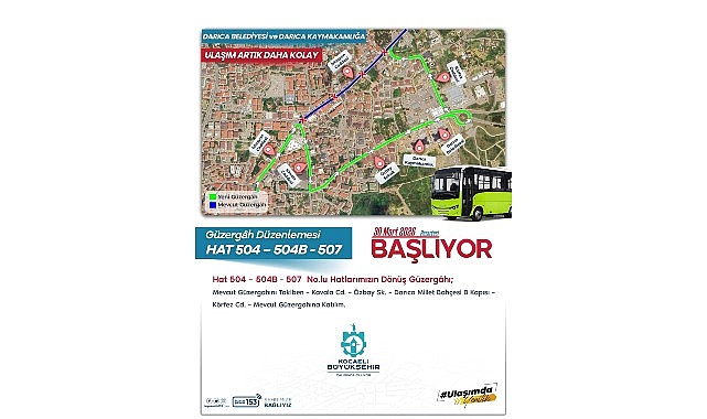 Kocaeli Büyükşehir Belediyesi, Darıca Kaymakamlığı ve Darıca Belediyesi’nin yeni hizmet