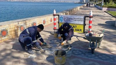 Kocaeli Büyükşehir Belediyesi, Gölcük Değirmendere sahilinde bakım ve onarım çalışmalarını
