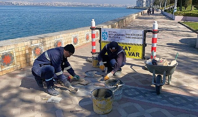 Kocaeli Büyükşehir Belediyesi, Gölcük Değirmendere sahilinde bakım ve onarım çalışmalarını