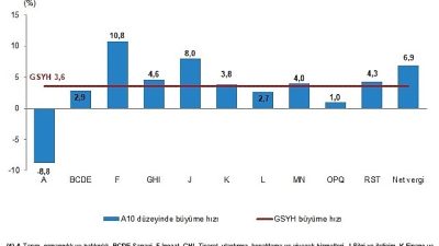 Gayrisafi Yurt İçi Hasıla (GSYH) 2025 yılında %3,6 arttı