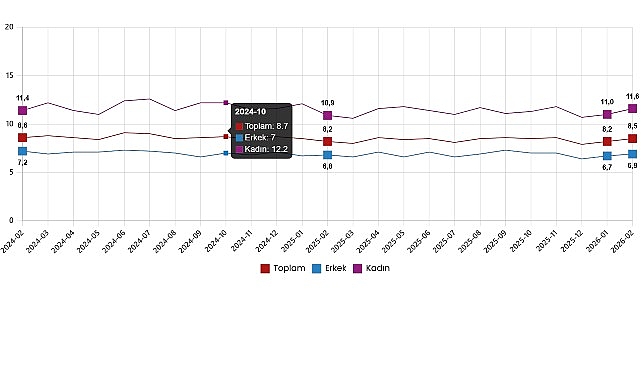 Mevsim etkisinden arındırılmış işsizlik oranı %8,5 seviyesinde gerçekleşti